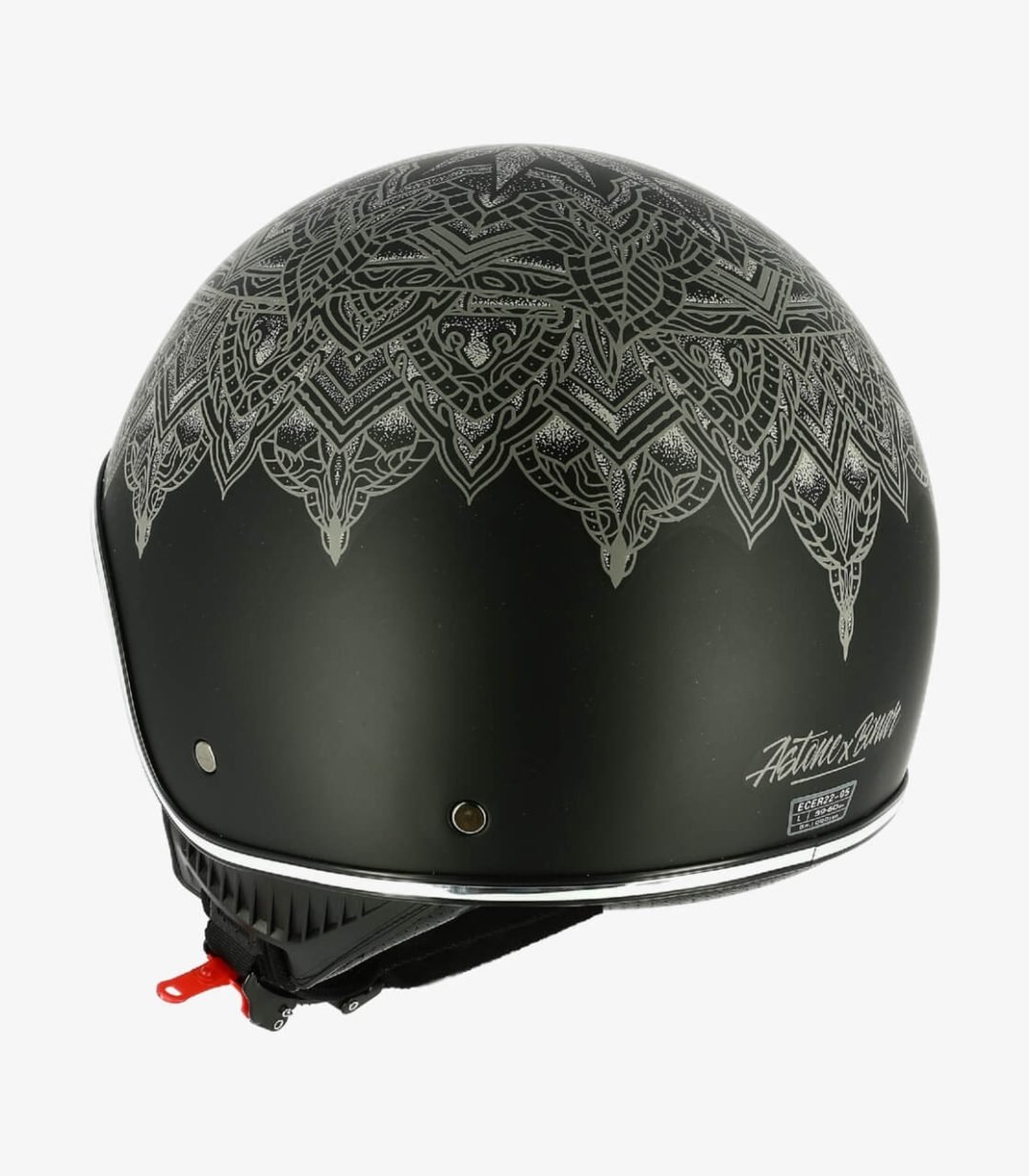 CASQUE ASTONE MINIJET 66 Tattoo Mandala NOIR MATT EvoBike