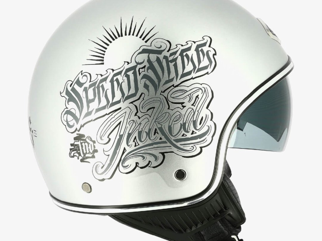 CASQUE ASTONE MINIJET 66 DIRTY THRILLS SILVER MAT