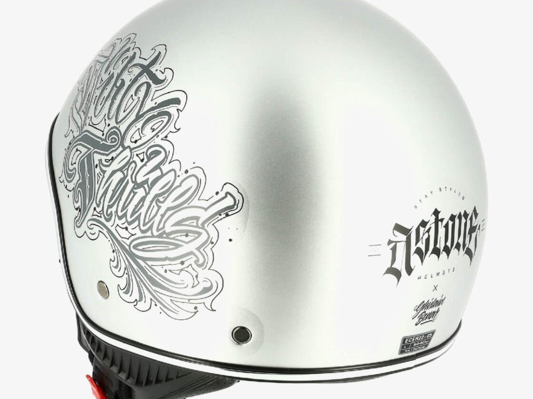 CASQUE ASTONE MINIJET 66 DIRTY THRILLS SILVER MAT