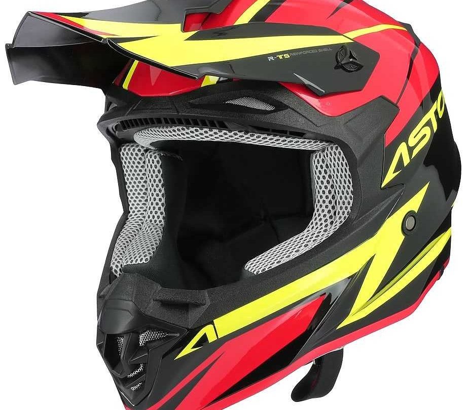 CASQUE ASTONE CROSS MX800 RACERS ROUGE/FLUO