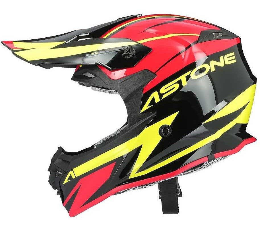 CASQUE ASTONE CROSS MX800 RACERS ROUGE/FLUO