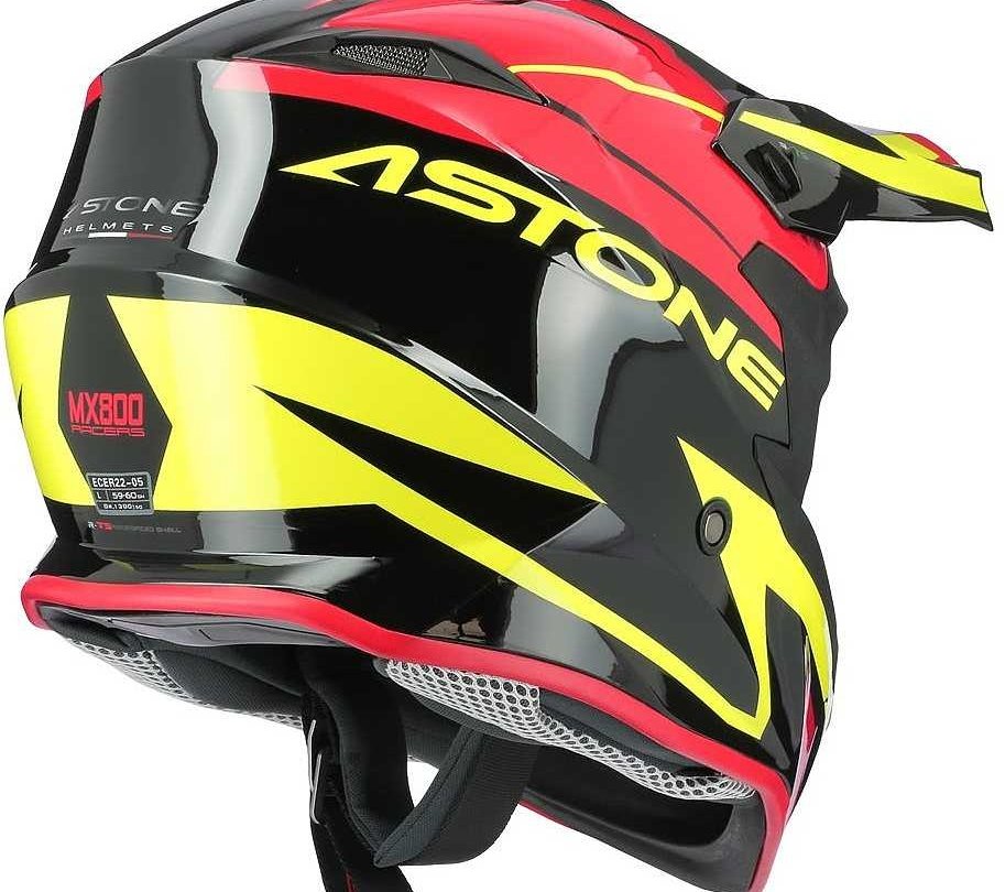 CASQUE ASTONE CROSS MX800 RACERS ROUGE/FLUO