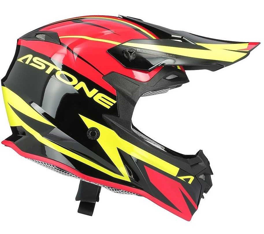 CASQUE ASTONE CROSS MX800 RACERS ROUGE/FLUO