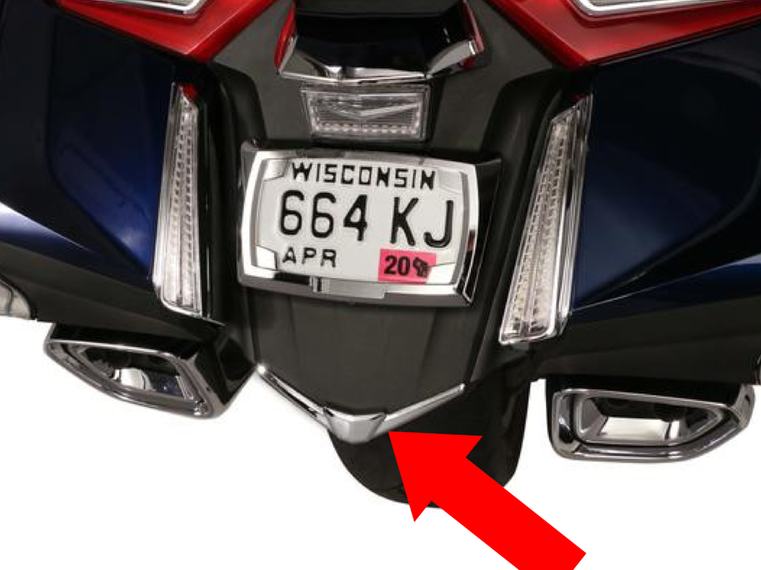 MOULURE GARDE BOUE ARRIERE CHROME HONDA GOLDWING 18-23