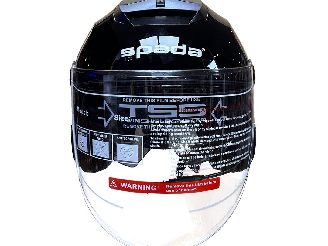 CASQUE SPADA TITAN NOIR BRILLANT  + BLEUTOOTH GRATUIT