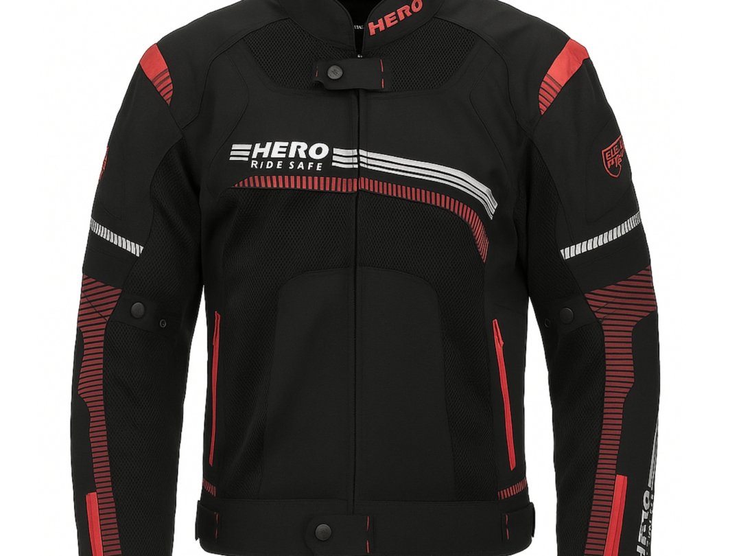 JACKET MOTO HERO HR-08-2021 NOIR/ROUGE-HOMME