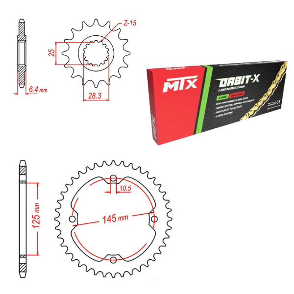 KIT CHAINE MTX KAWASAKI Z1000 14-