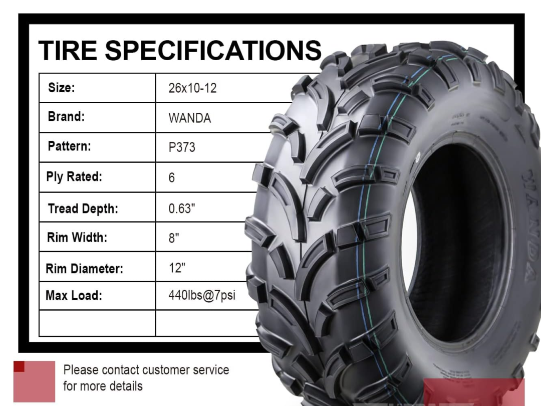 PNEU ATV TOUT TERRAIN ARRIERE AT26X10-12 6PR P373