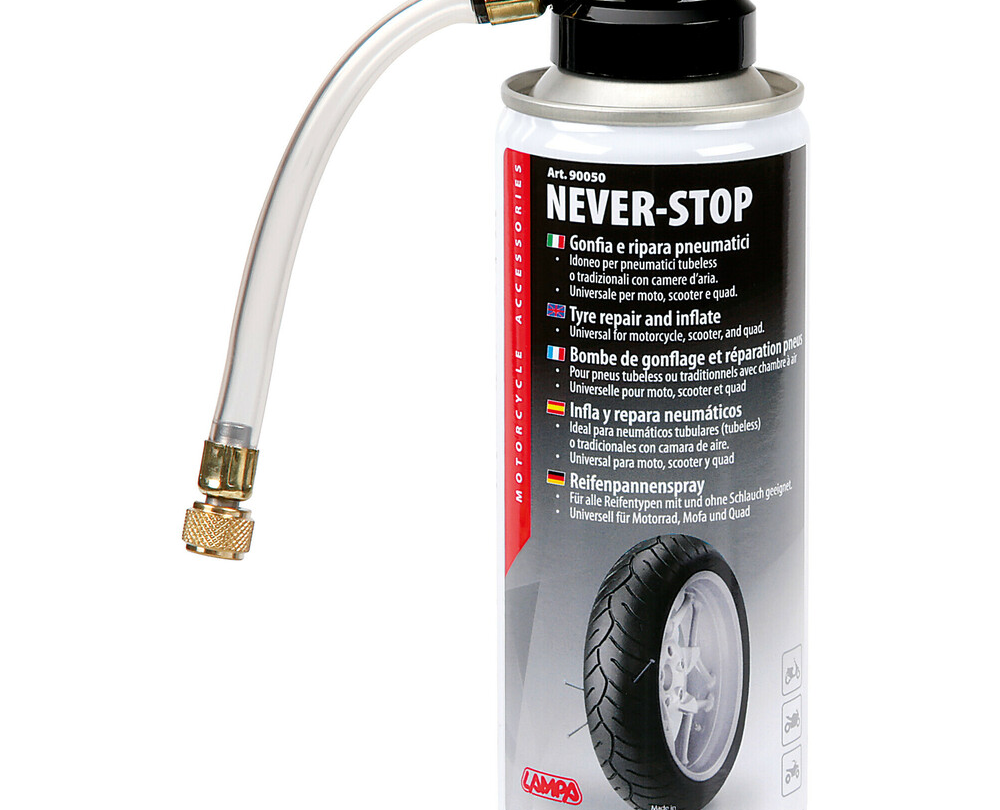 Spray anti-crevaison pneus – 200 ml – Never Stop