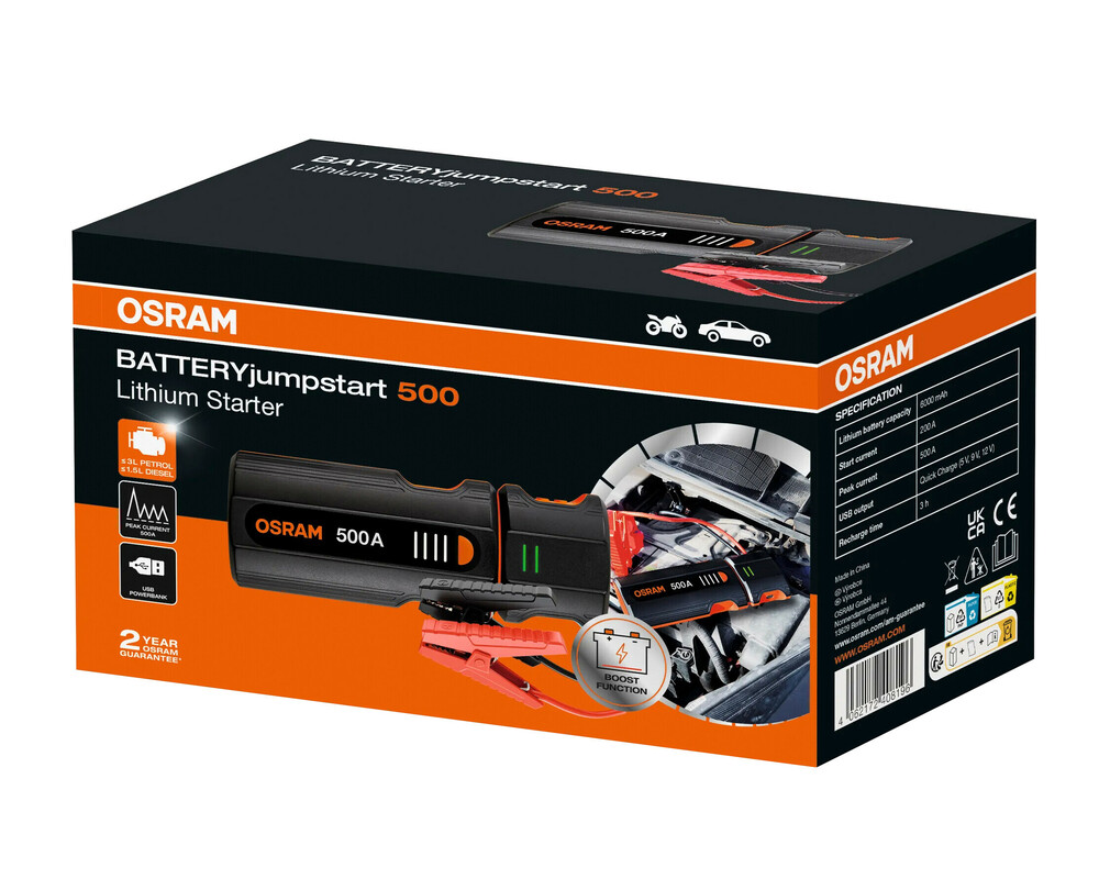 Booster de Démarrage Lithium OSRAM BATTERYjumpstart 500